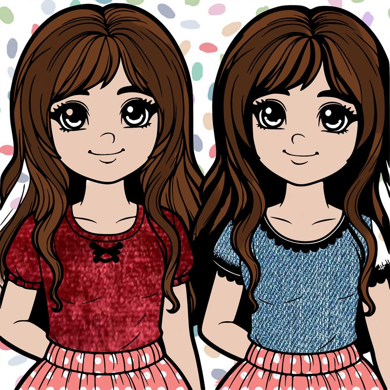 realistic twin girls