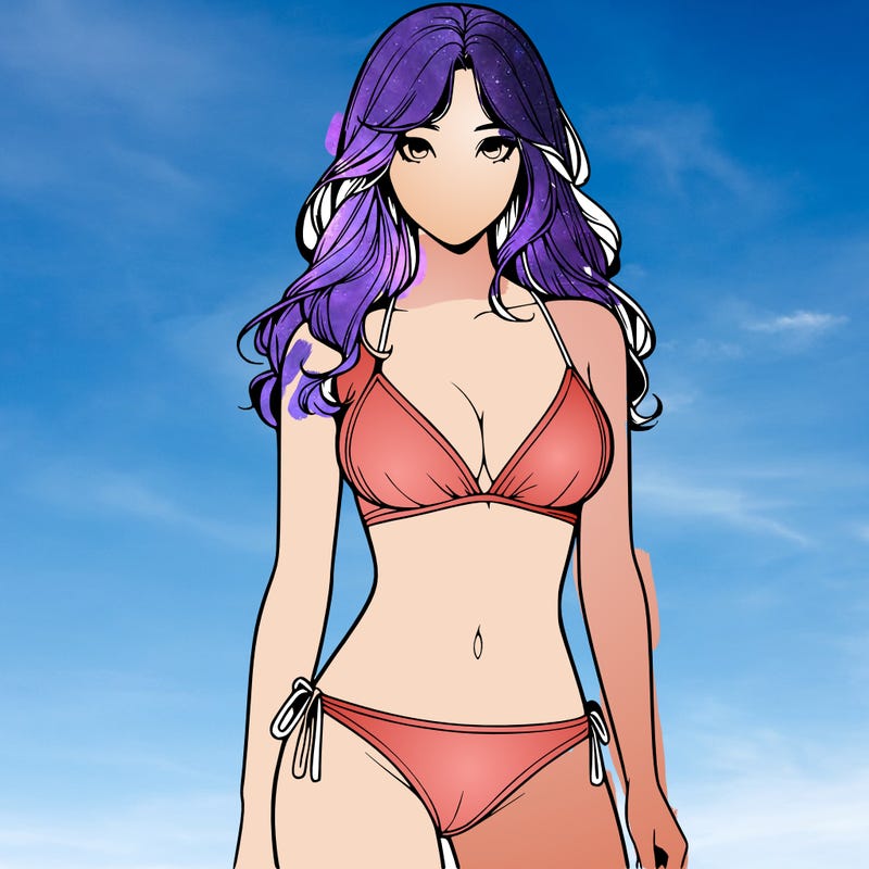 realistic girl with a revealing swimsuit