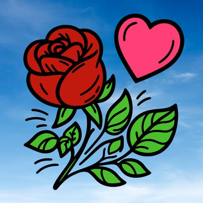 rose and heart