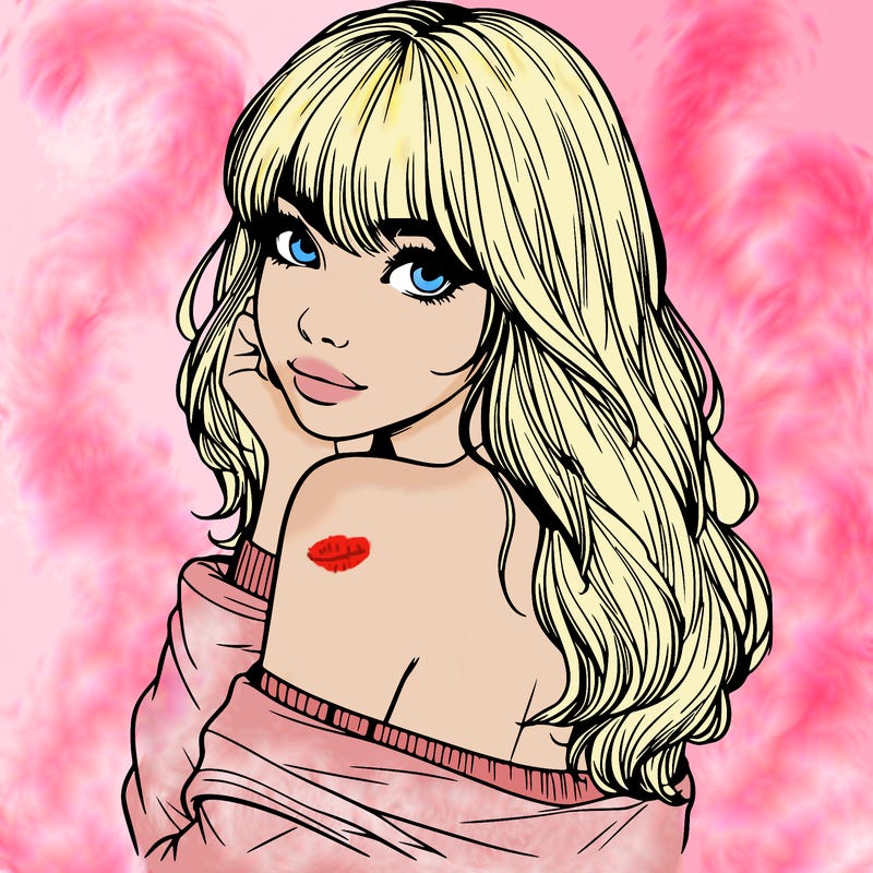 realistic girl with bangs looking over her shoulder