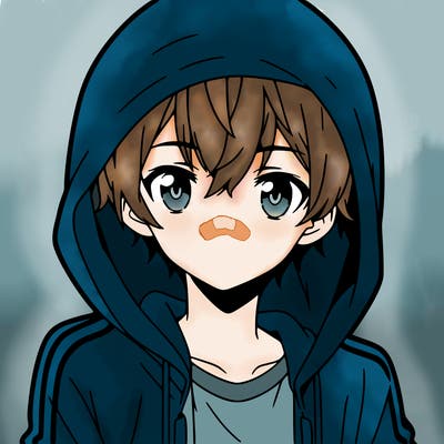 anime boy wearing a hoodie