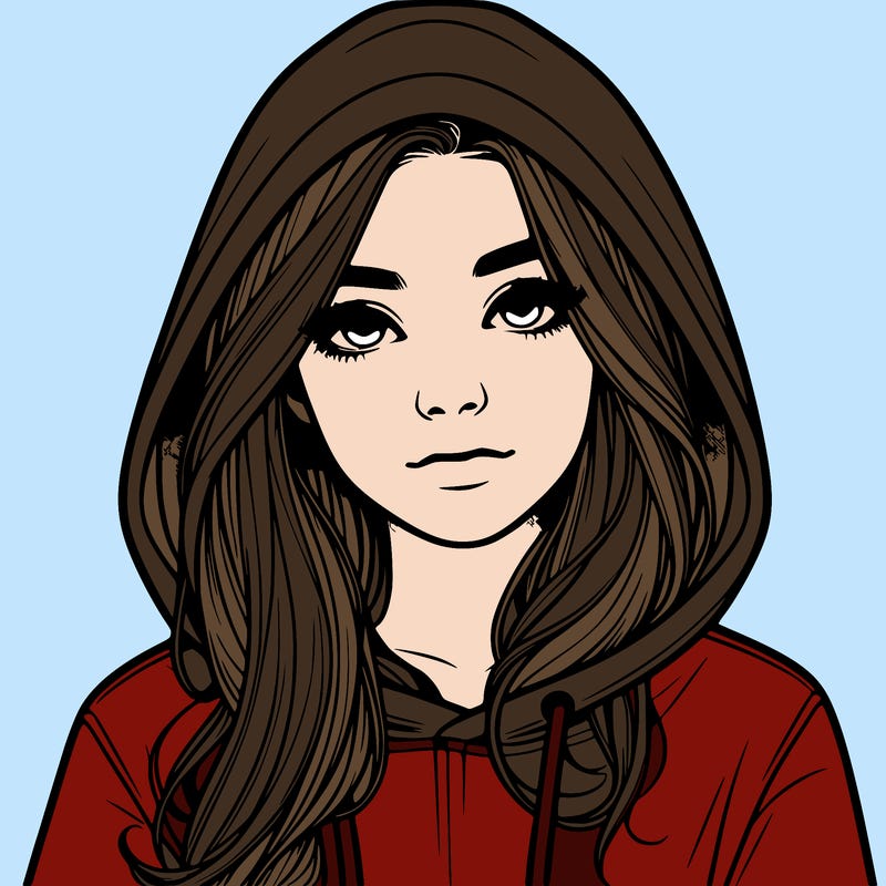 realistic girl with a hoodie