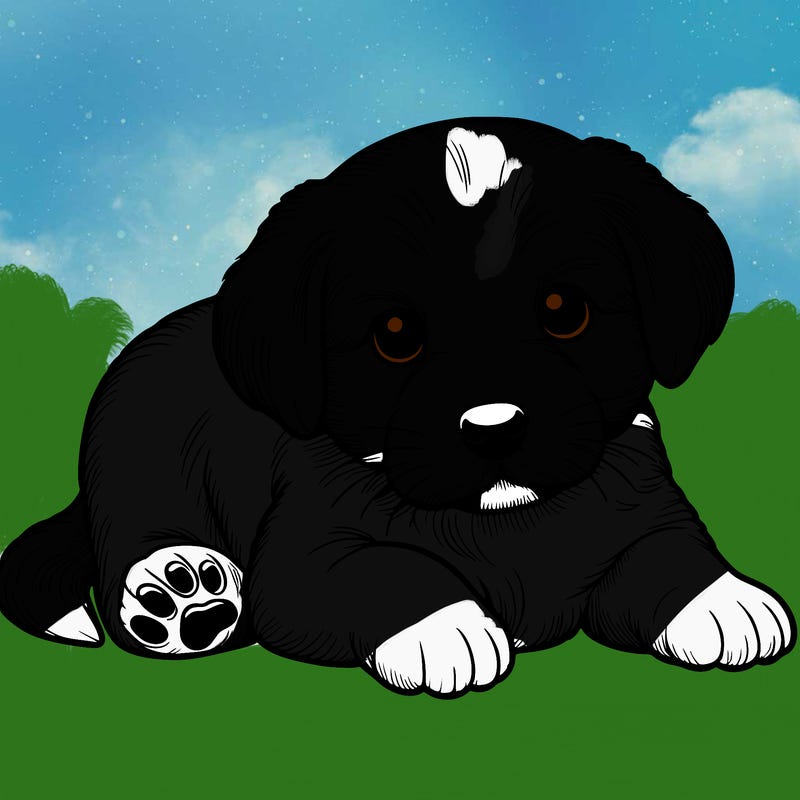 a cute realistic puppy