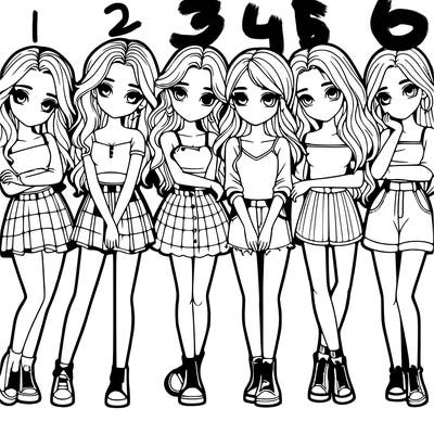 a group of girls realistic