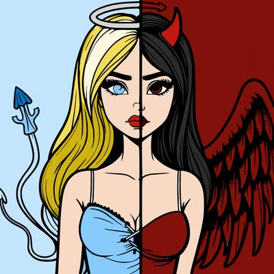 devil vs angel realistic girl