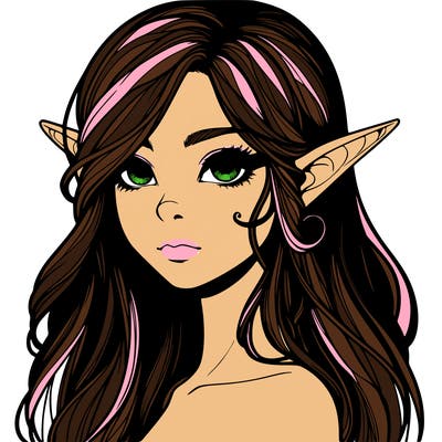 elf girl realistic dark fantasy
