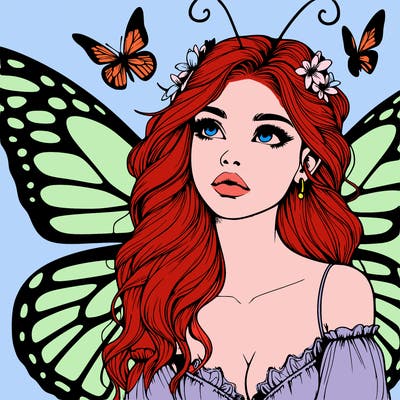 butterfly fairy realistic girl