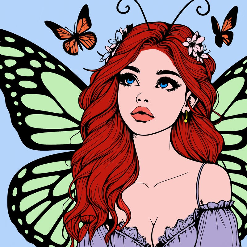 butterfly fairy realistic girl