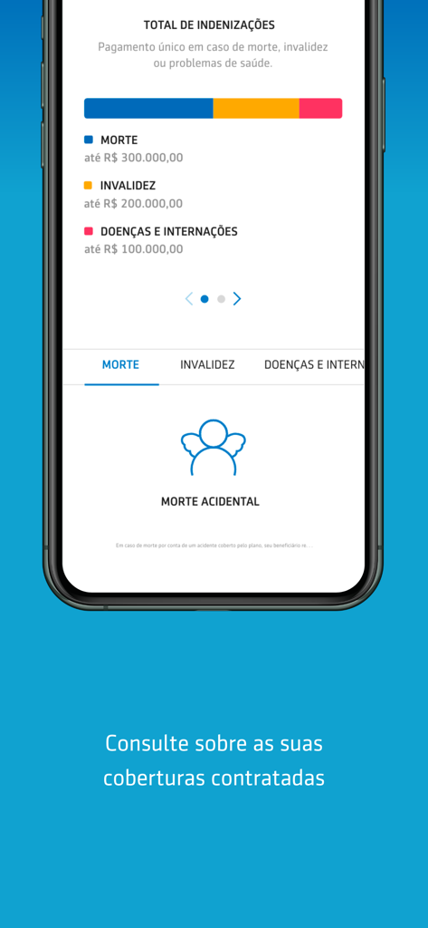 Captura de pantalla de la app MAG Seguros que muestra los límites de cobertura del seguro y los totales de indemnización