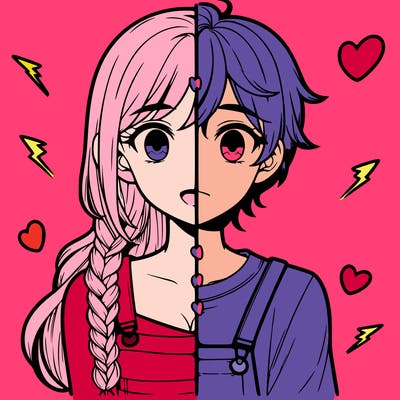 realistic girl boy split