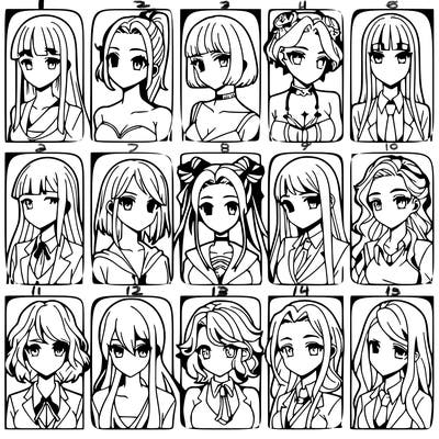 girls that look diffrent anime