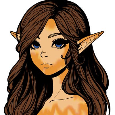 elf girl realistic dark fantasy