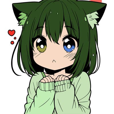 shy anime catgirl