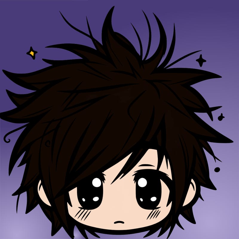 messy hair sharp eyes