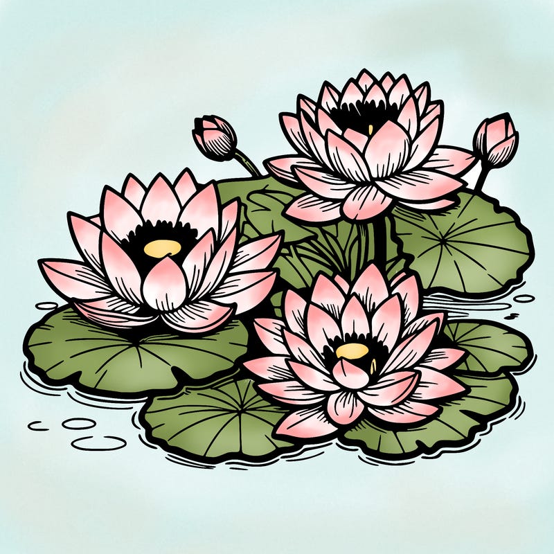 lotus flowers with leaf in a pond in japan