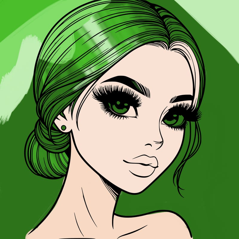 realistic girl with lashes