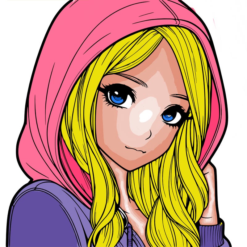 realistic adult girl with hoodie on