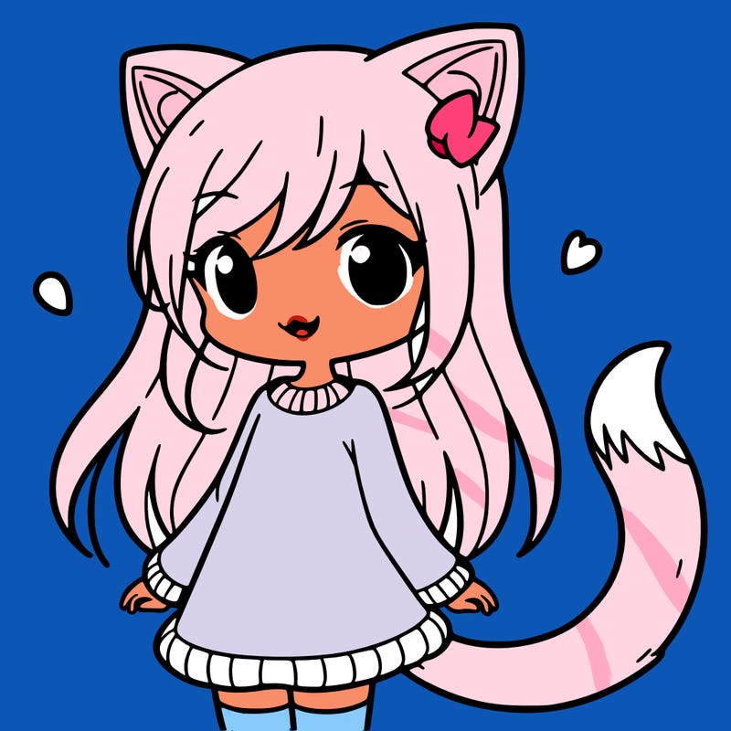 girl with cat ears and tail
