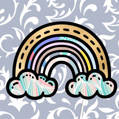 rainbow with clouds underneath