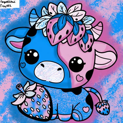 cute strawberry cow