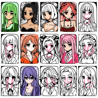 girls that look diffrent anime