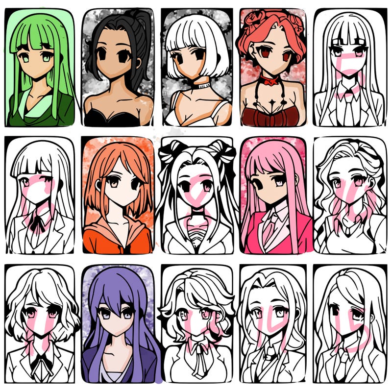 girls that look diffrent anime