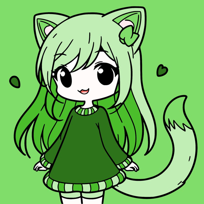 girl with cat ears and tail