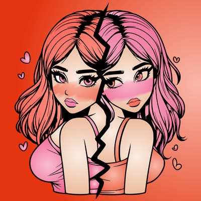 realistic girl split