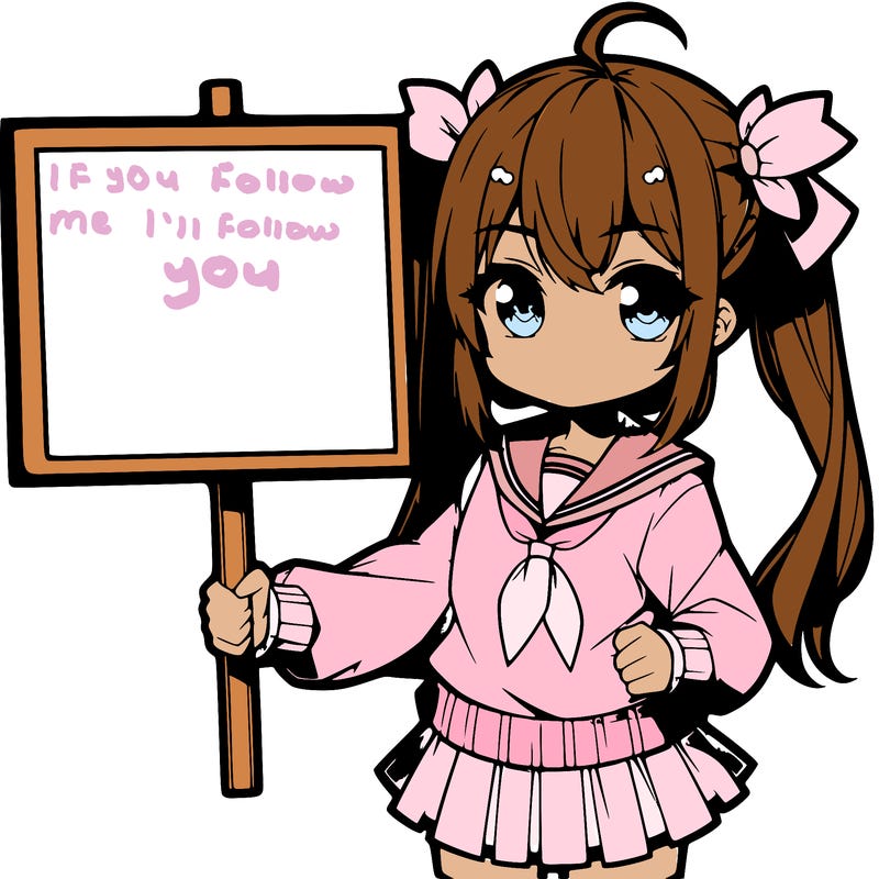 anime girl holding a sign