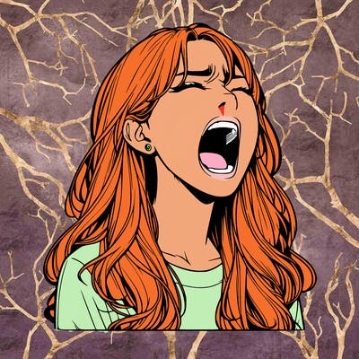 screaming realistic, girl