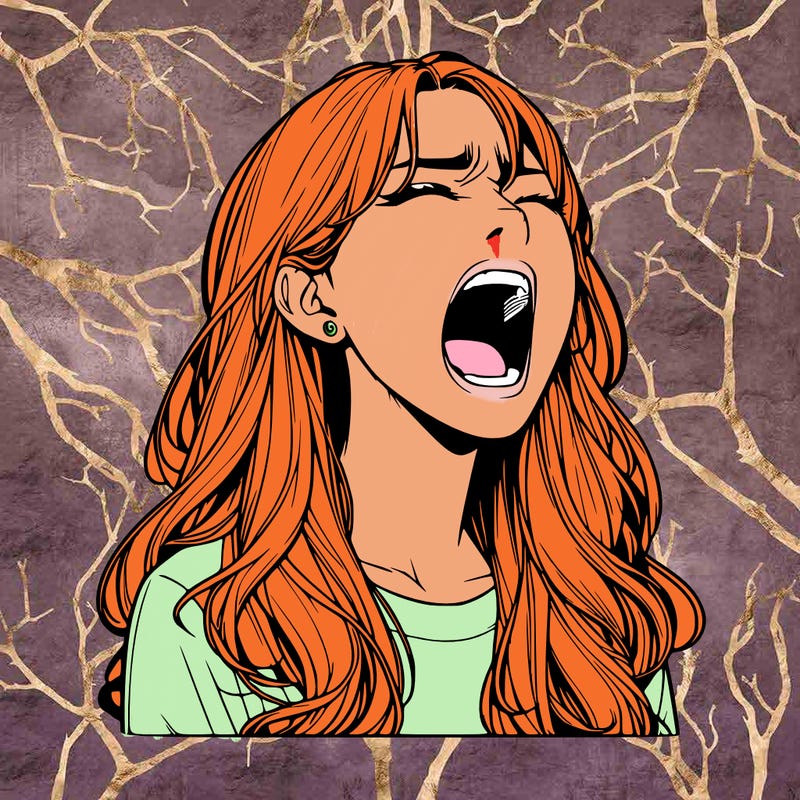 screaming realistic, girl
