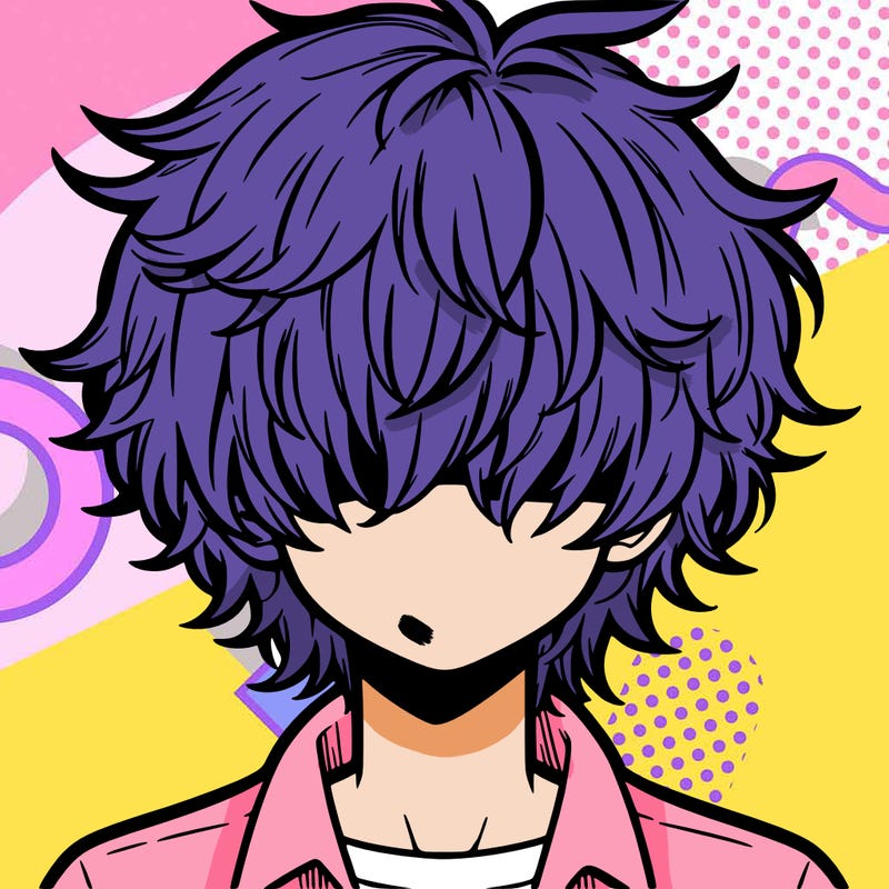 manga boy fluffy hair covering his eyes