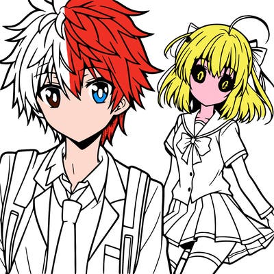 an anime boy with an anime girl