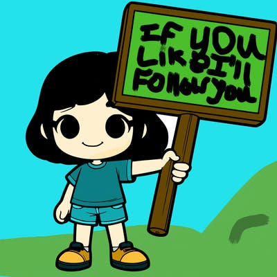 girl holding a big sign