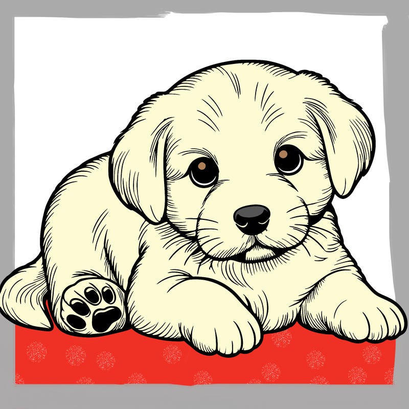 a cute realistic puppy