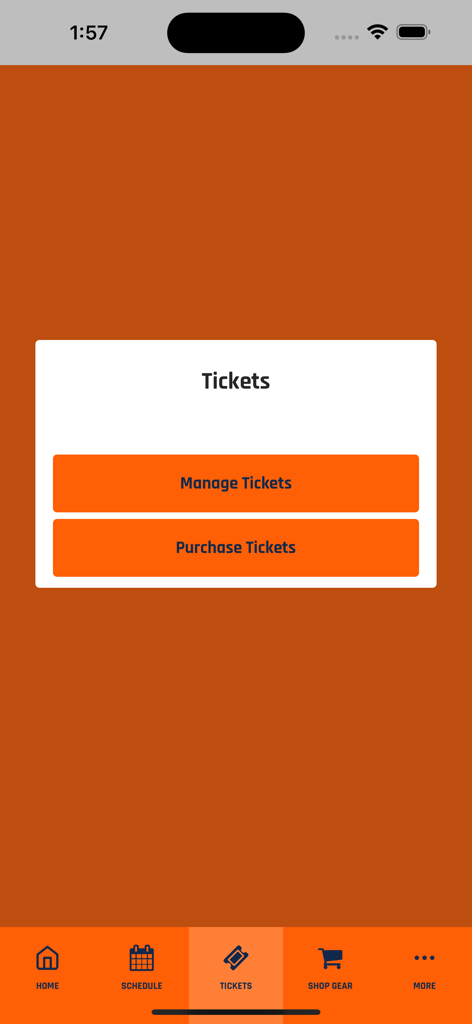 Fighting Illini - Fighting Illini mobile app screen for managing and purchasing tickets