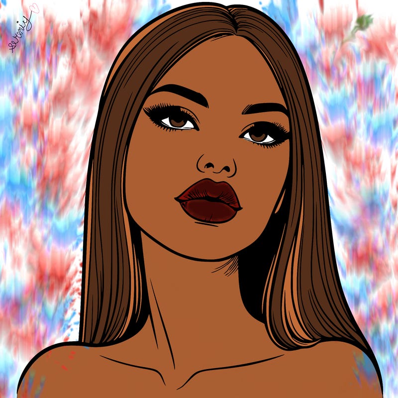 realistic woman with full lips