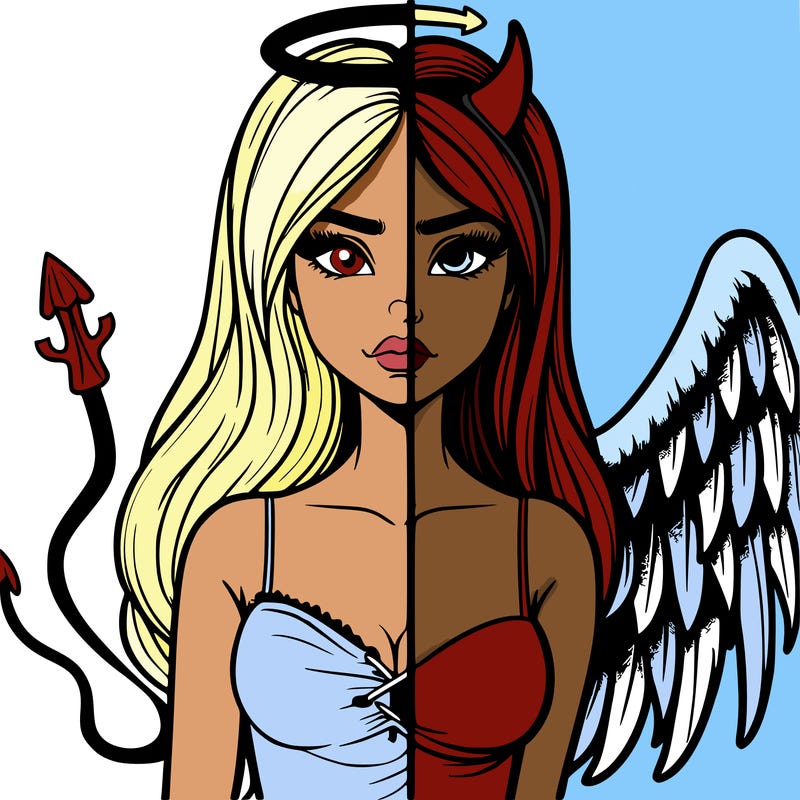 devil vs angel realistic girl