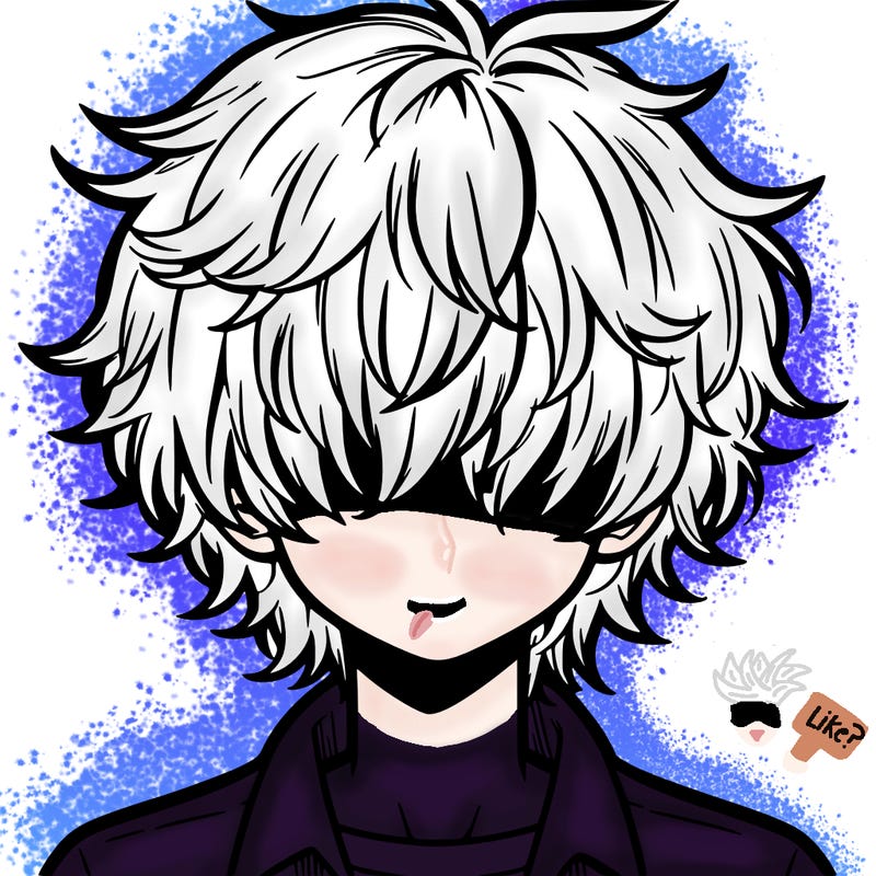 manga boy fluffy hair covering his eyes