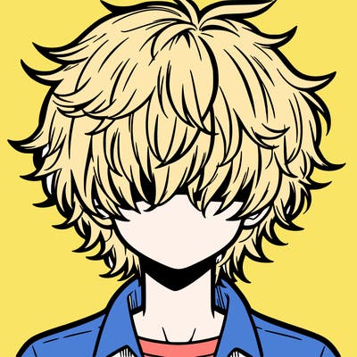 manga boy fluffy hair covering his eyes