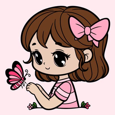 girl with a butterfly