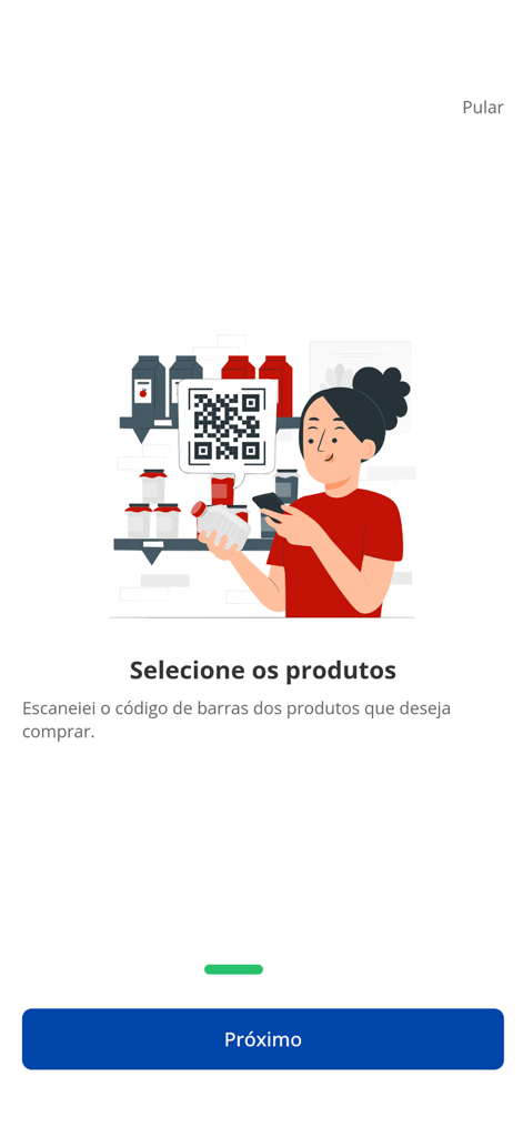 MKT APP - An illustration showing a user scanning a product barcode with their smartphone in an autonomous store.