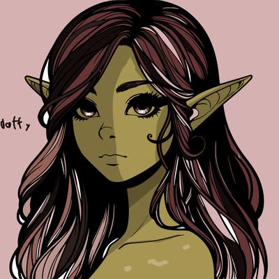 elf girl realistic dark fantasy