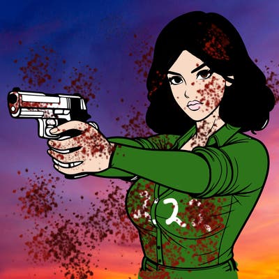 realistic women pointing a gun