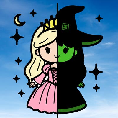 split princess and witch