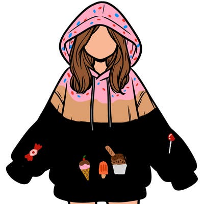 girl in oversized hoodie