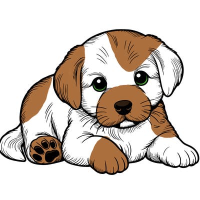 a cute realistic puppy