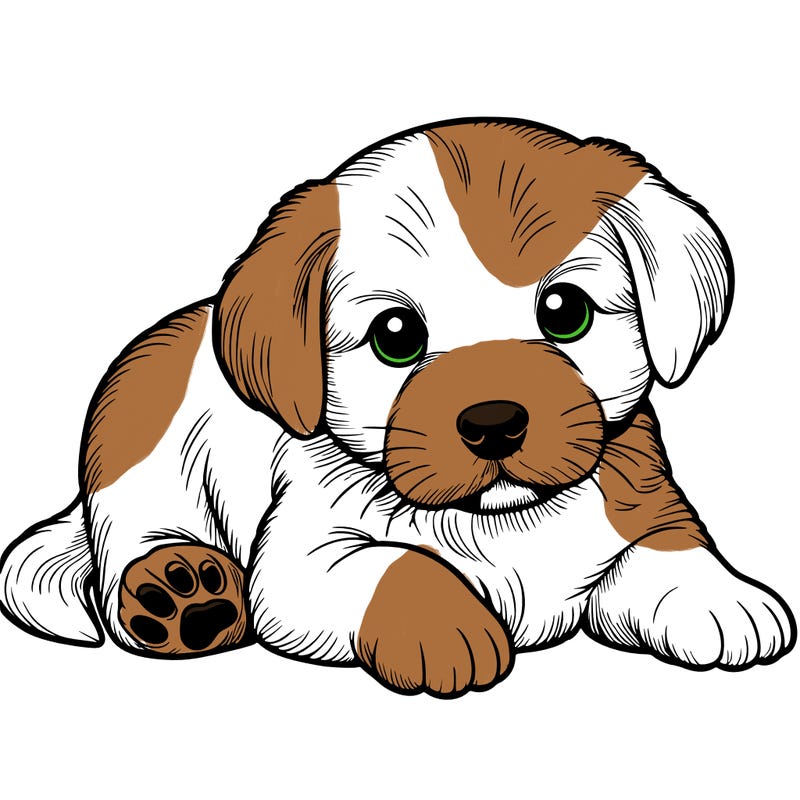 a cute realistic puppy