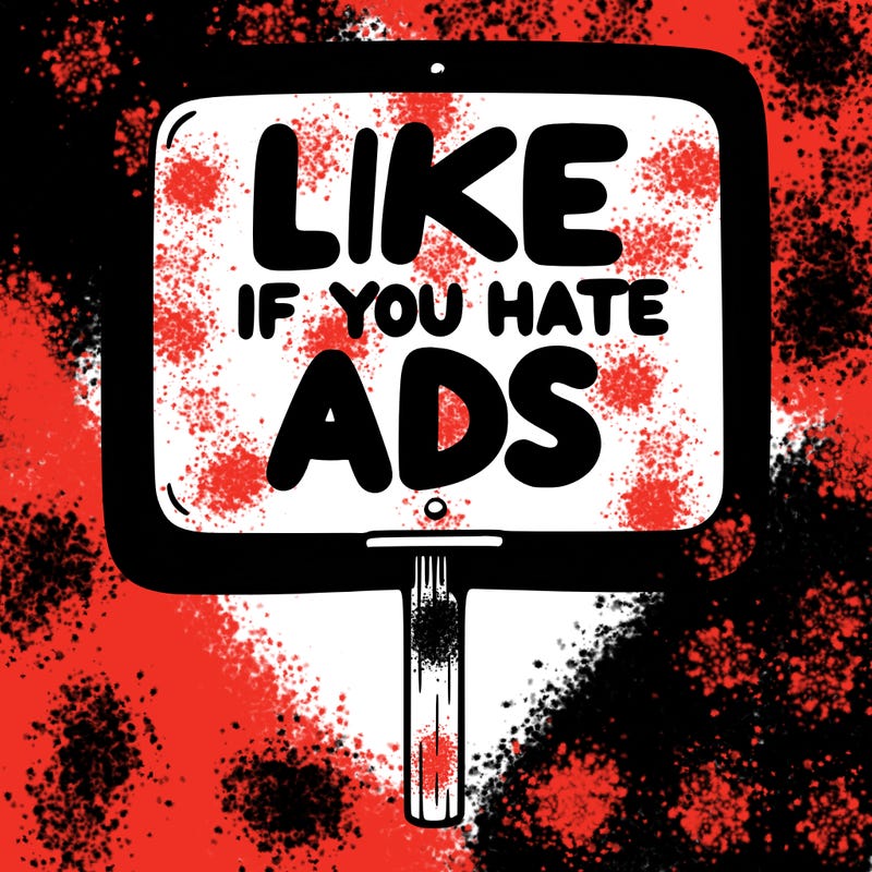 a sign that says like if you hate ads