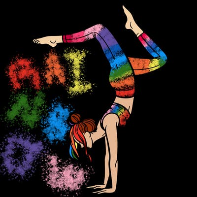 a woman doing a handstand